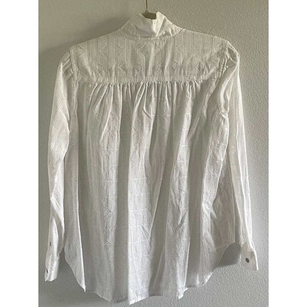 J. Jill White Textured Button-Front Pattern Cotto… - image 6